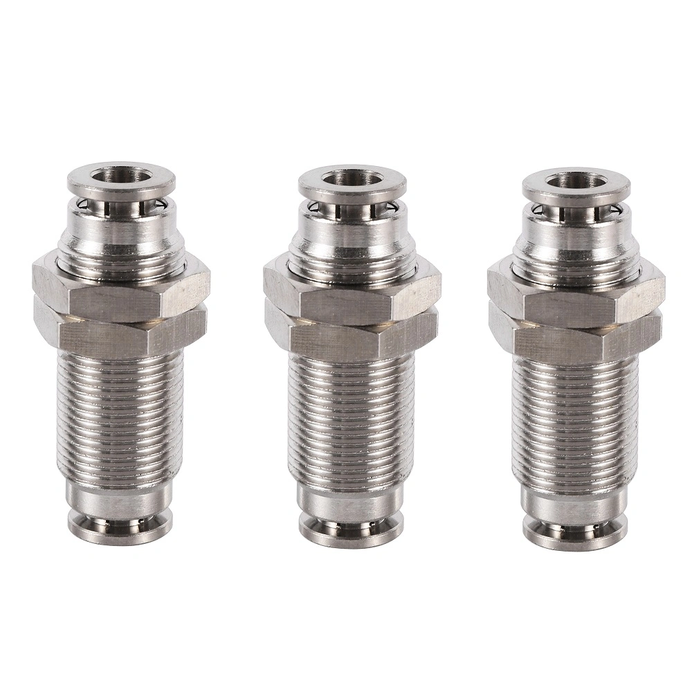 6/8/10/12mm Pm Air Hose Quick Connector Pneumatic Pipe Fitting Bulkhead Fitting Adapter Joint